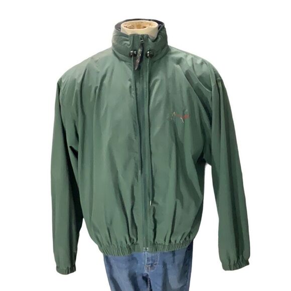 Greg Norman Collection Other - Greg Norman VTG Hooded Lightweight Zip Up Mock Neck Green Shark Jacket Sz Small